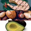 fish, nuts and avocado